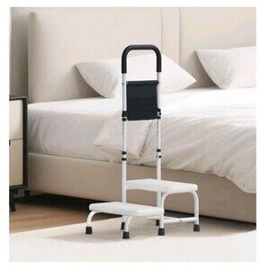 2 Step Stool with Handle for Elderly Adults, Portable Footstool Bed Steps for Hi